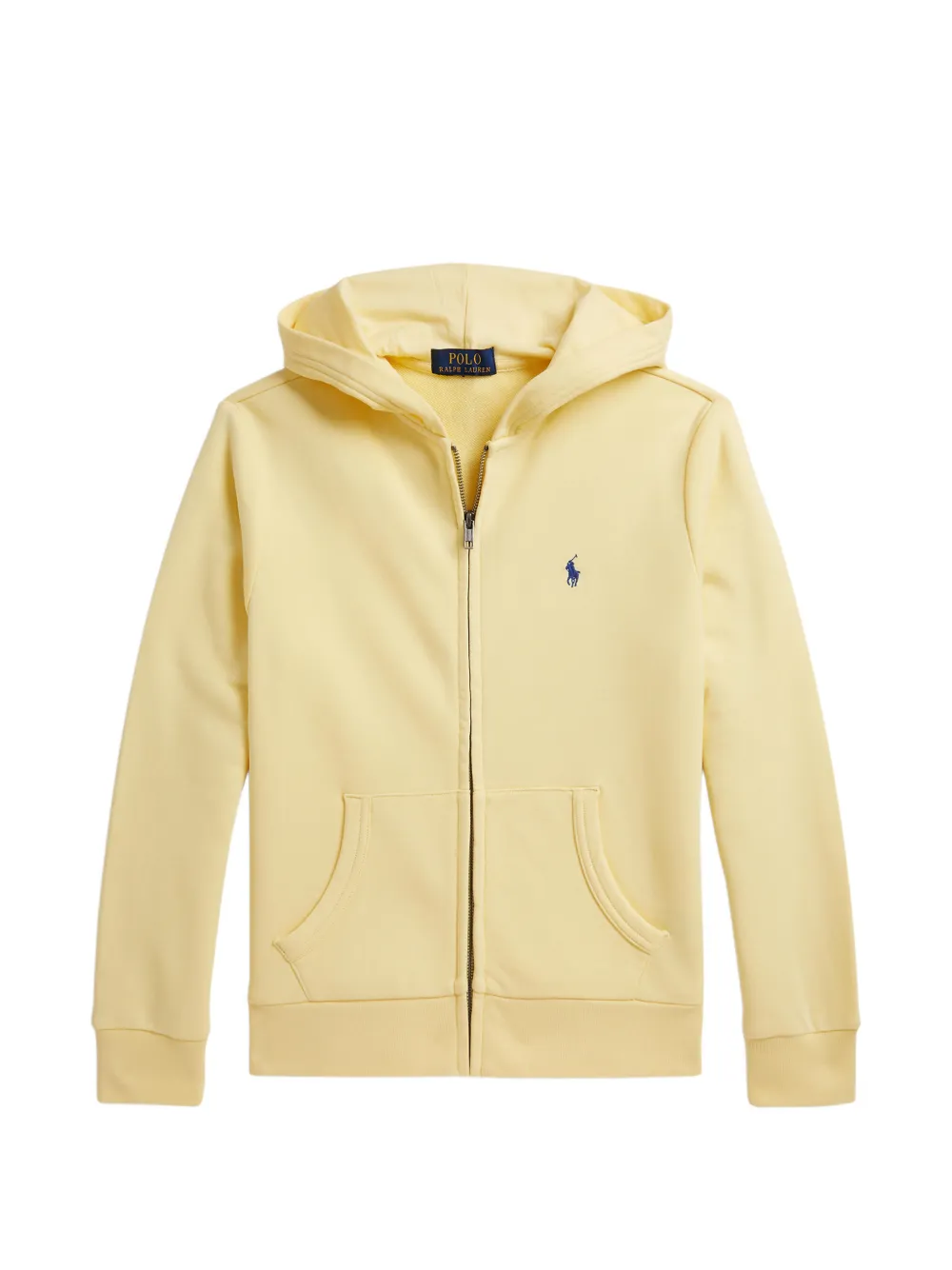 POLO RALPH LAUREN KIDS Felpa con logo ricamato, zip e cappuccio - Giallo