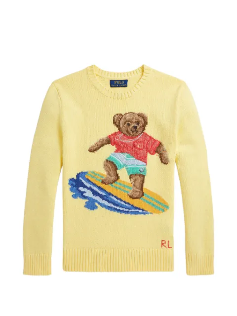 POLO RALPH LAUREN KIDS trøje med intarsiastrikket bamse