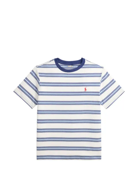 POLO RALPH LAUREN KIDS T-shirt a righe con logo ricamato