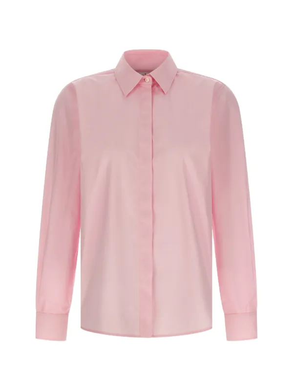 Max Mara Maroso Long-sleeve Logo-appliqué Shirt in Pink