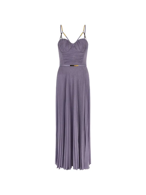 elisabetta franchi purple dress Elisabetta Franchi Pleated Maxi Dress | Purple