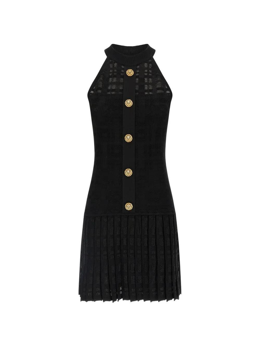 Balmain button knitted mini dress - Nero