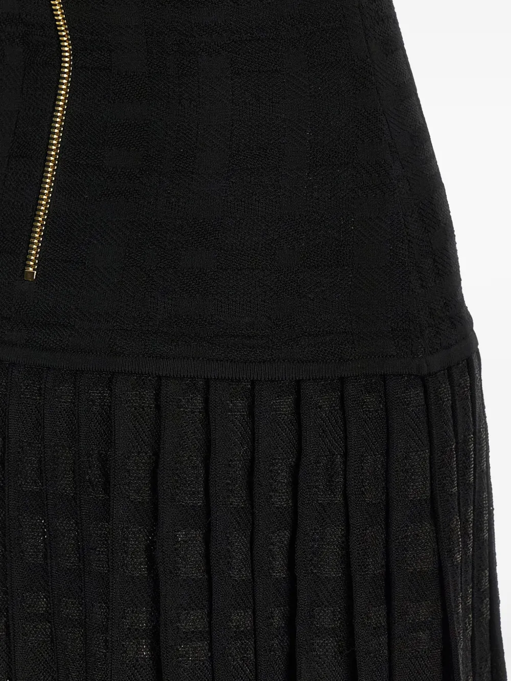  Balmain Button Knitted Mini Dress - Black 