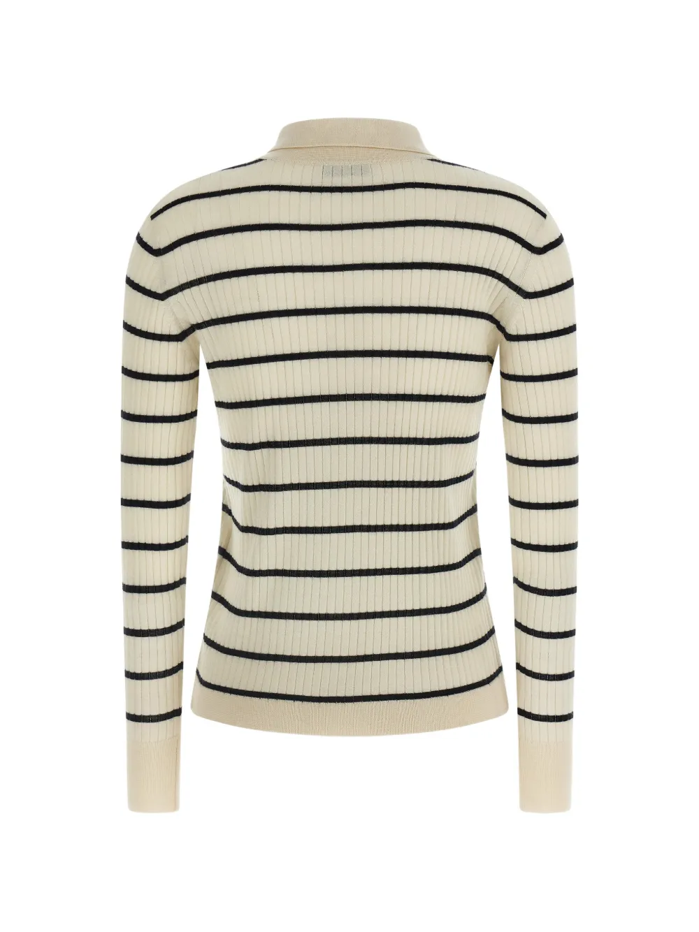 Max Mara Gitano striped ribbed polo top - Beige
