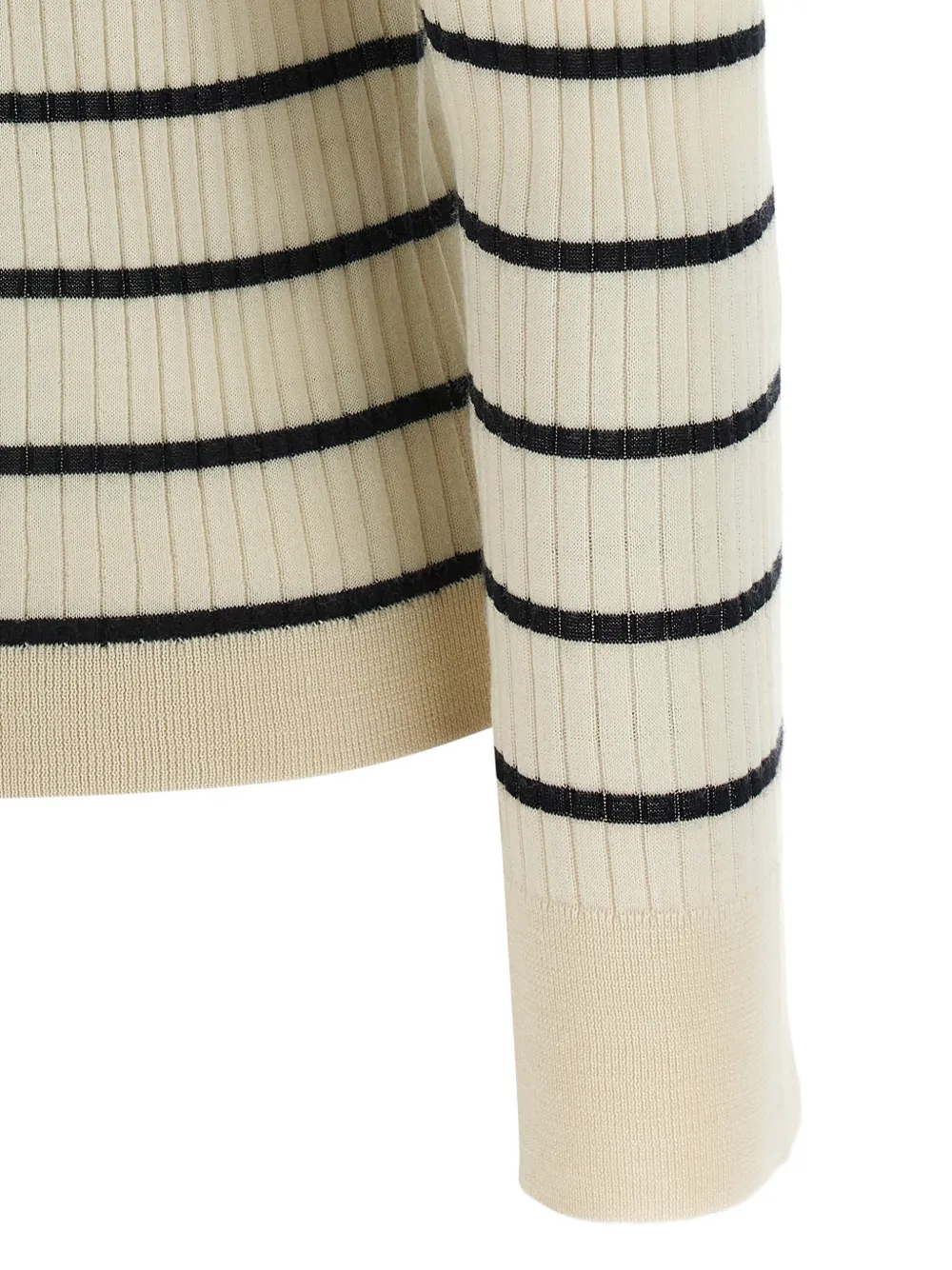 Max Mara Gitano gestreepte geribbelde polotop Beige