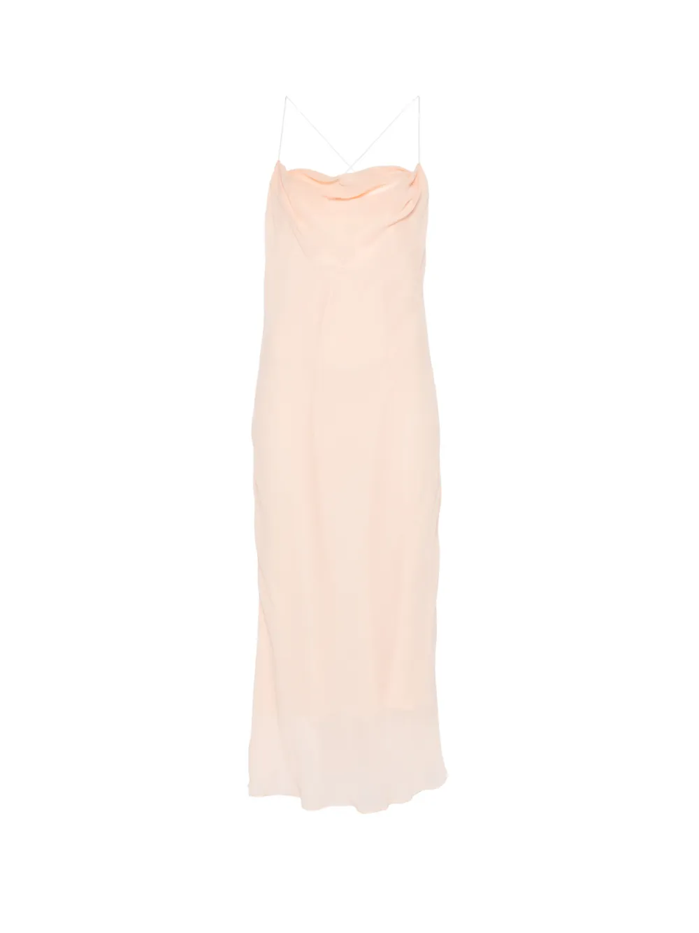 Mugler cowl-neck backless midi dress - Pink