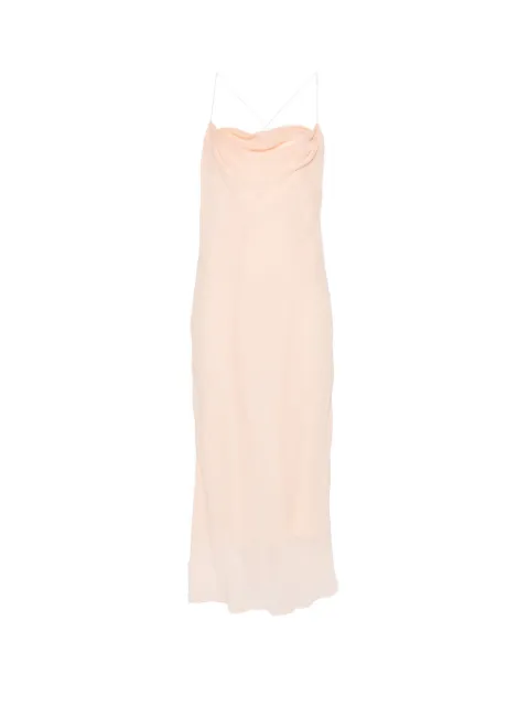 Mugler cowl-neck backless midi dress
