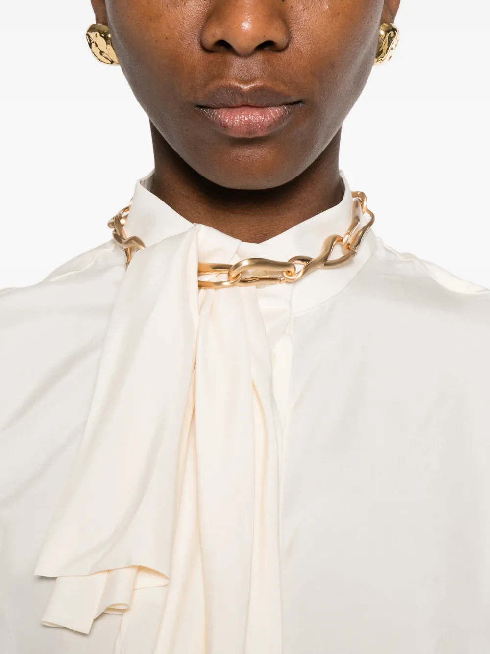 Givenchy Blouse met gestrikte kraag Beige
