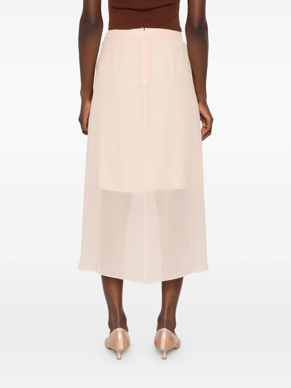 Mugler Layered Lingerie Skirt in Pink, view 4