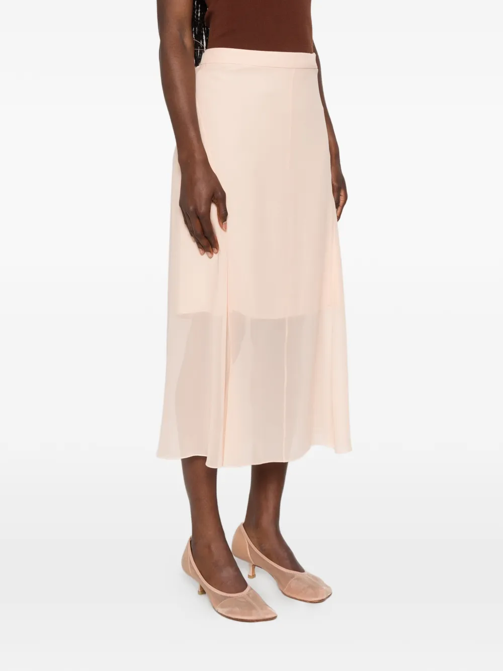 Mugler Layered Lingerie Skirt in Pink, view 3
