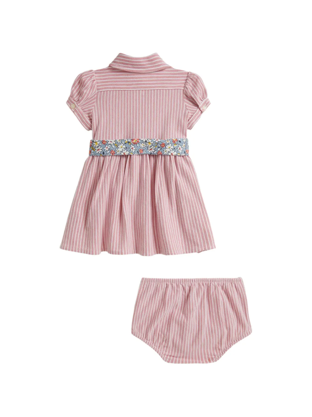 Striped Belted Dress Set (Set Of Two)