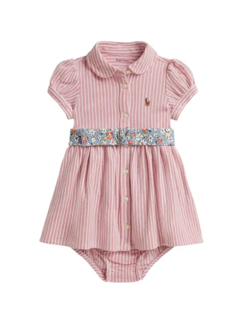 POLO RALPH LAUREN KIDS striped belted dress set (set of two)