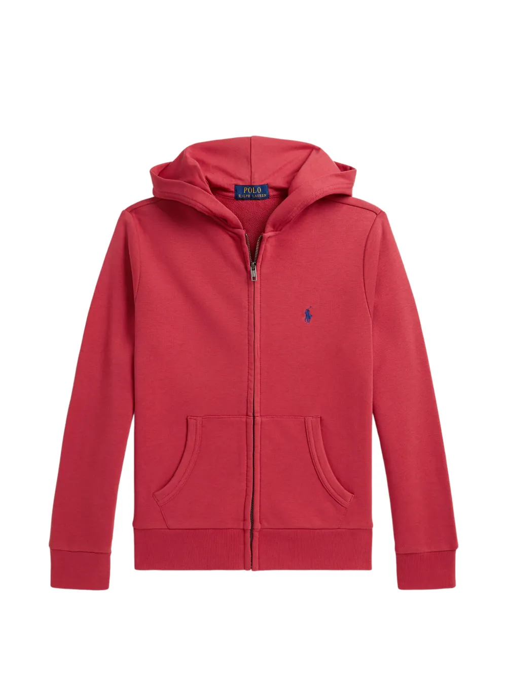 POLO RALPH LAUREN KIDS Felpa con logo ricamato e zip - Rosso
