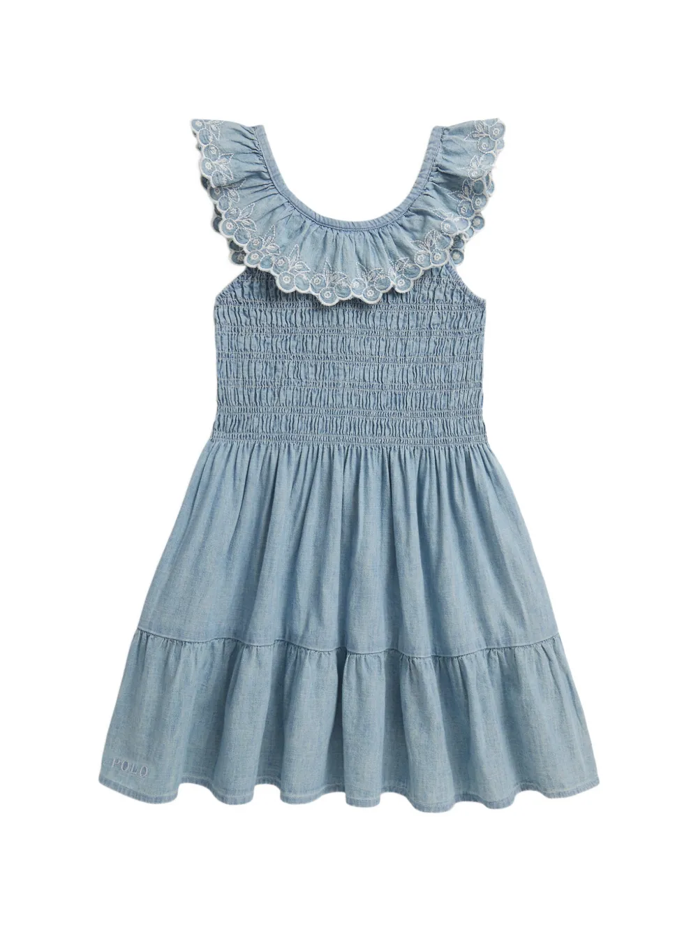 Smocked Blueberry-Embroidered Dress