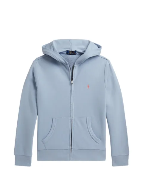 POLO RALPH LAUREN KIDS hoodie bordada con cierre