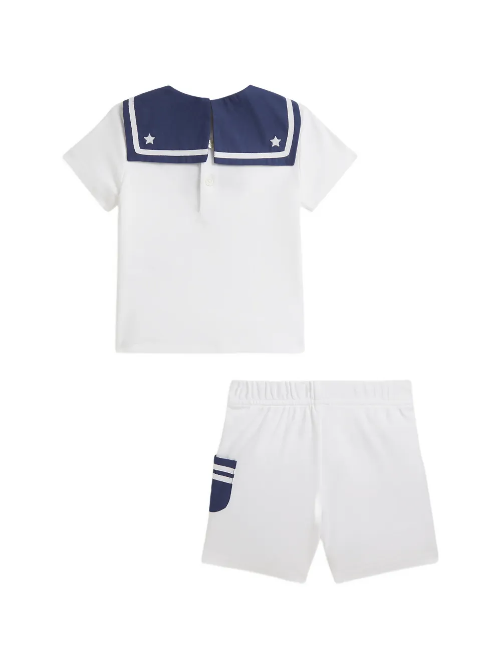 Embroidered Sailor T-Shirt And Short Set (Set Of Two)