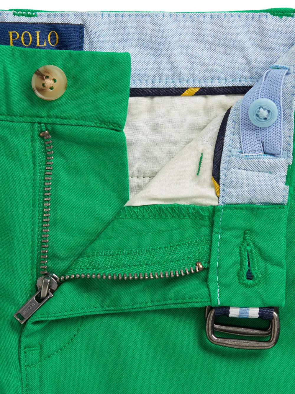 POLO RALPH LAUREN KIDS Broek met geborduurd logo en riemlus Groen