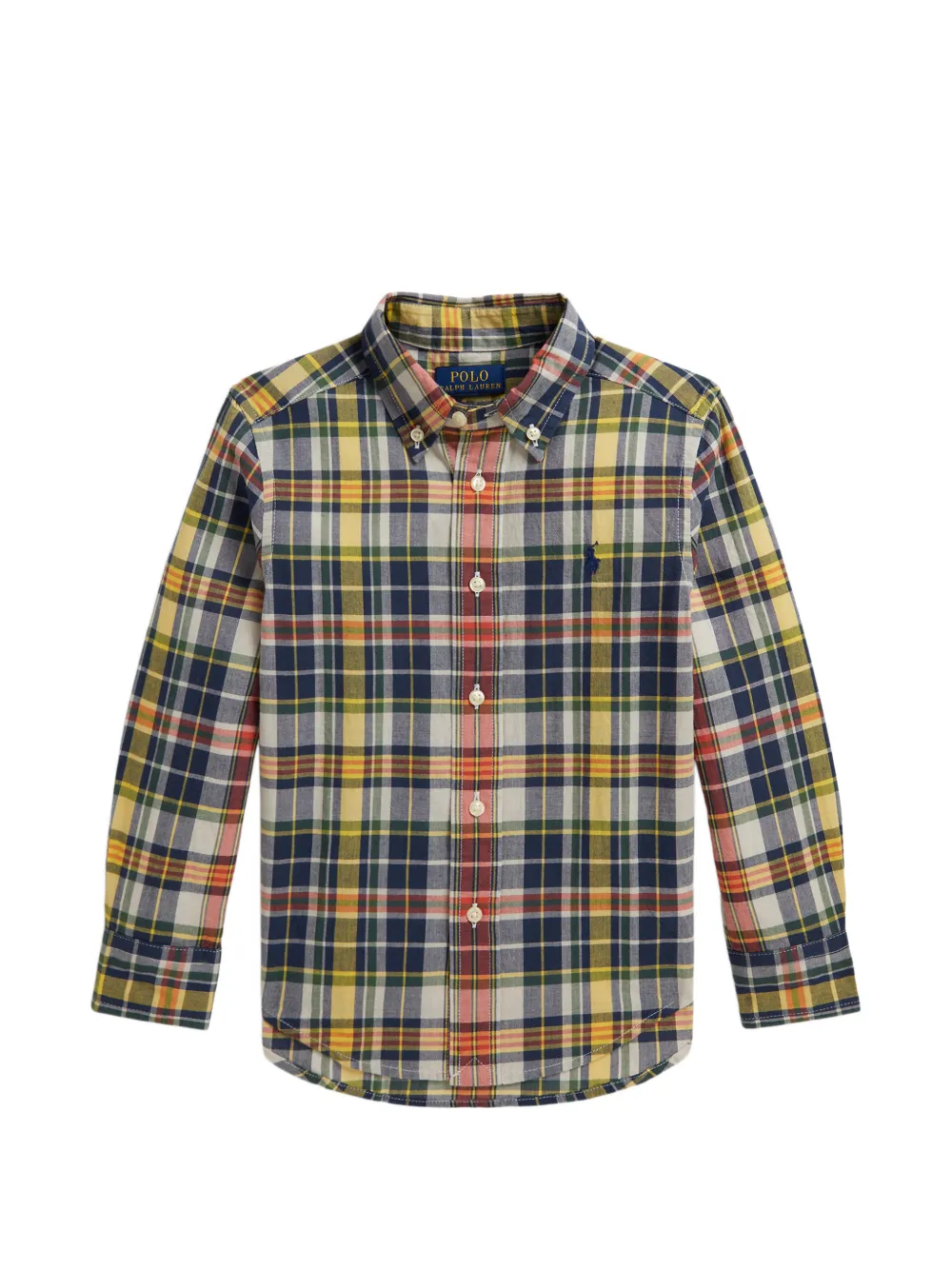 POLO RALPH LAUREN KIDS plaid-pattern button-down shirt - Blue