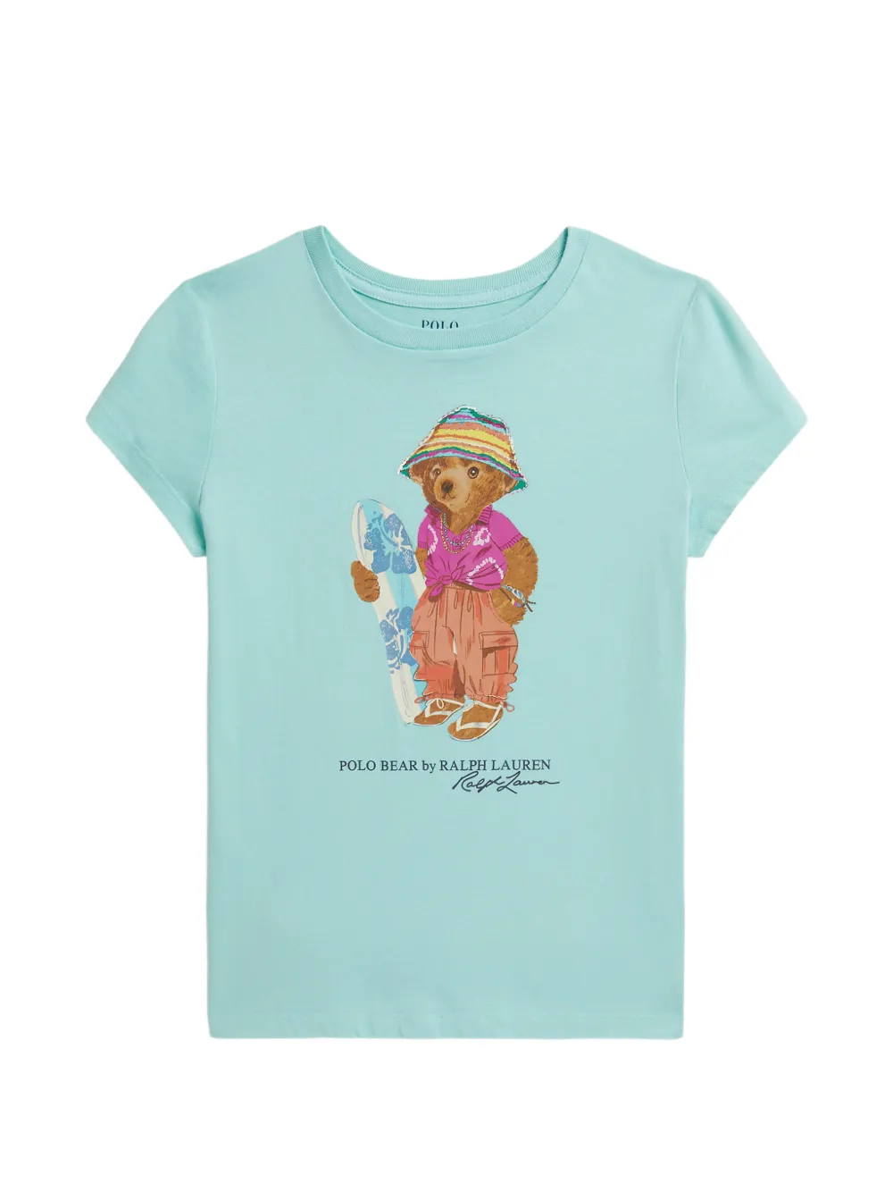 POLO RALPH LAUREN KIDS T-shirt girocollo con stampa orsetto - Blu