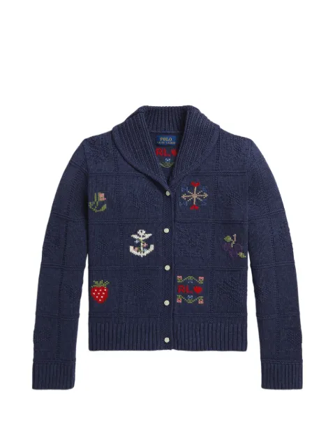 POLO RALPH LAUREN KIDS cárdigan con cuello esmoquin