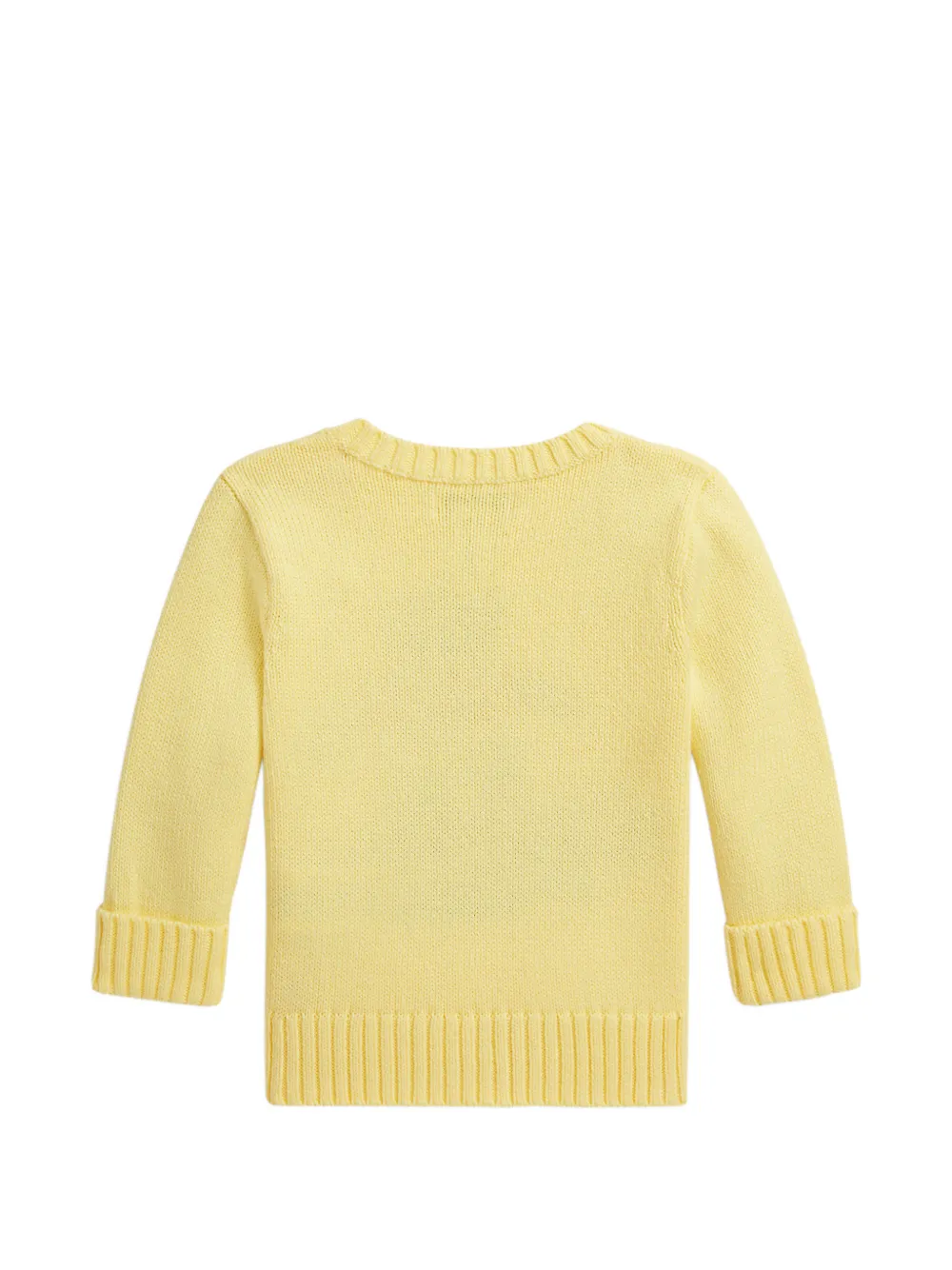  Polo Ralph Lauren Kids Round-neck Bear-embroidered Sweater - Yellow 