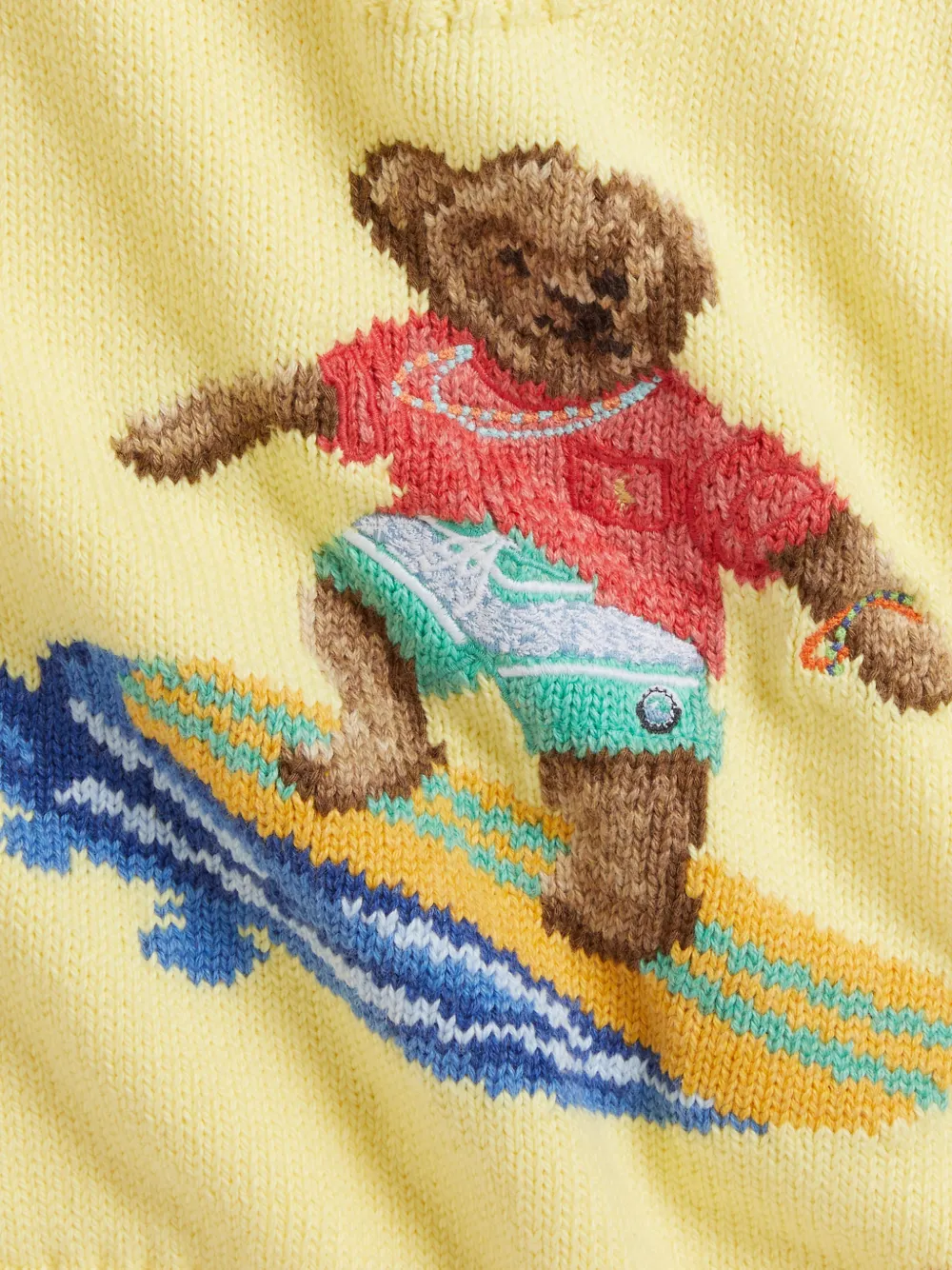  Polo Ralph Lauren Kids Round-neck Bear-embroidered Sweater - Yellow 