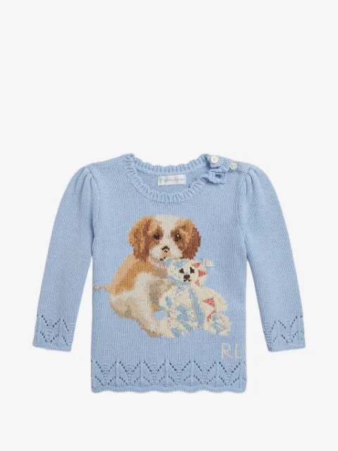 POLO RALPH LAUREN KIDS dog-print sweater