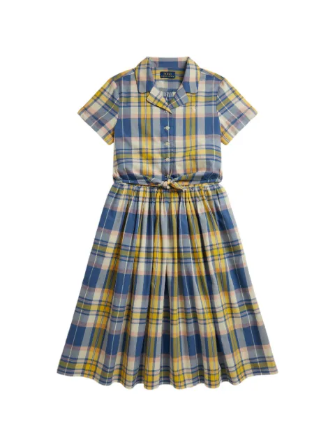 POLO RALPH LAUREN KIDS tied-front plaid skirt set