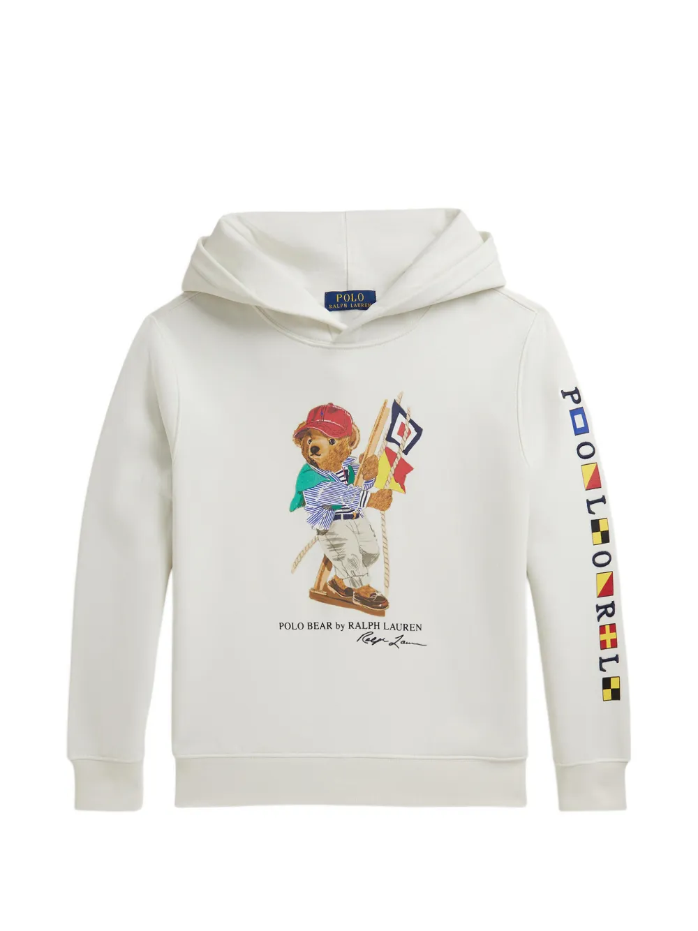 POLO RALPH LAUREN KIDS Felpa con cappuccio e motivo orsetto - Toni neutri