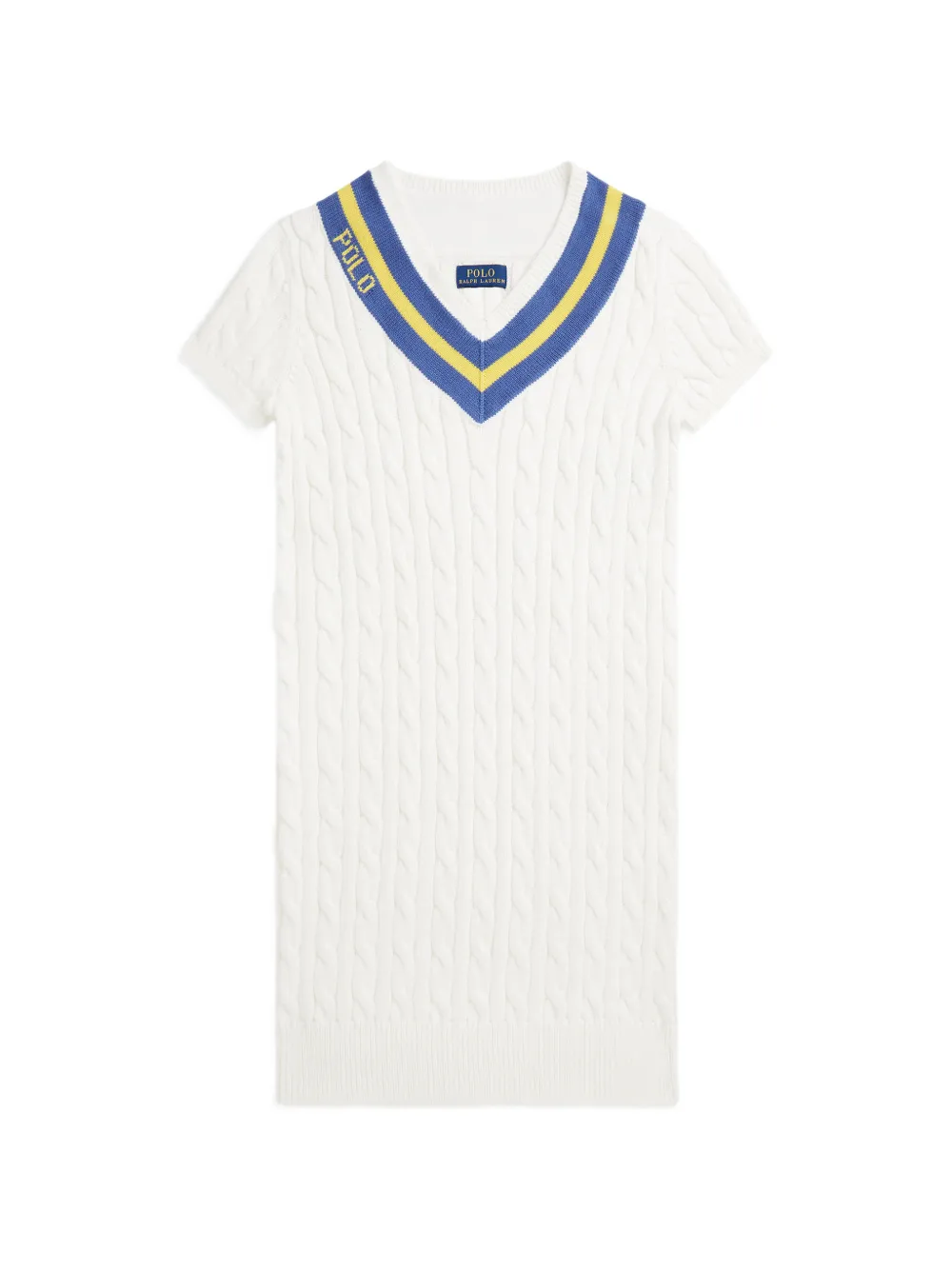 POLO RALPH LAUREN KIDS Abito con scollo a V - Bianco