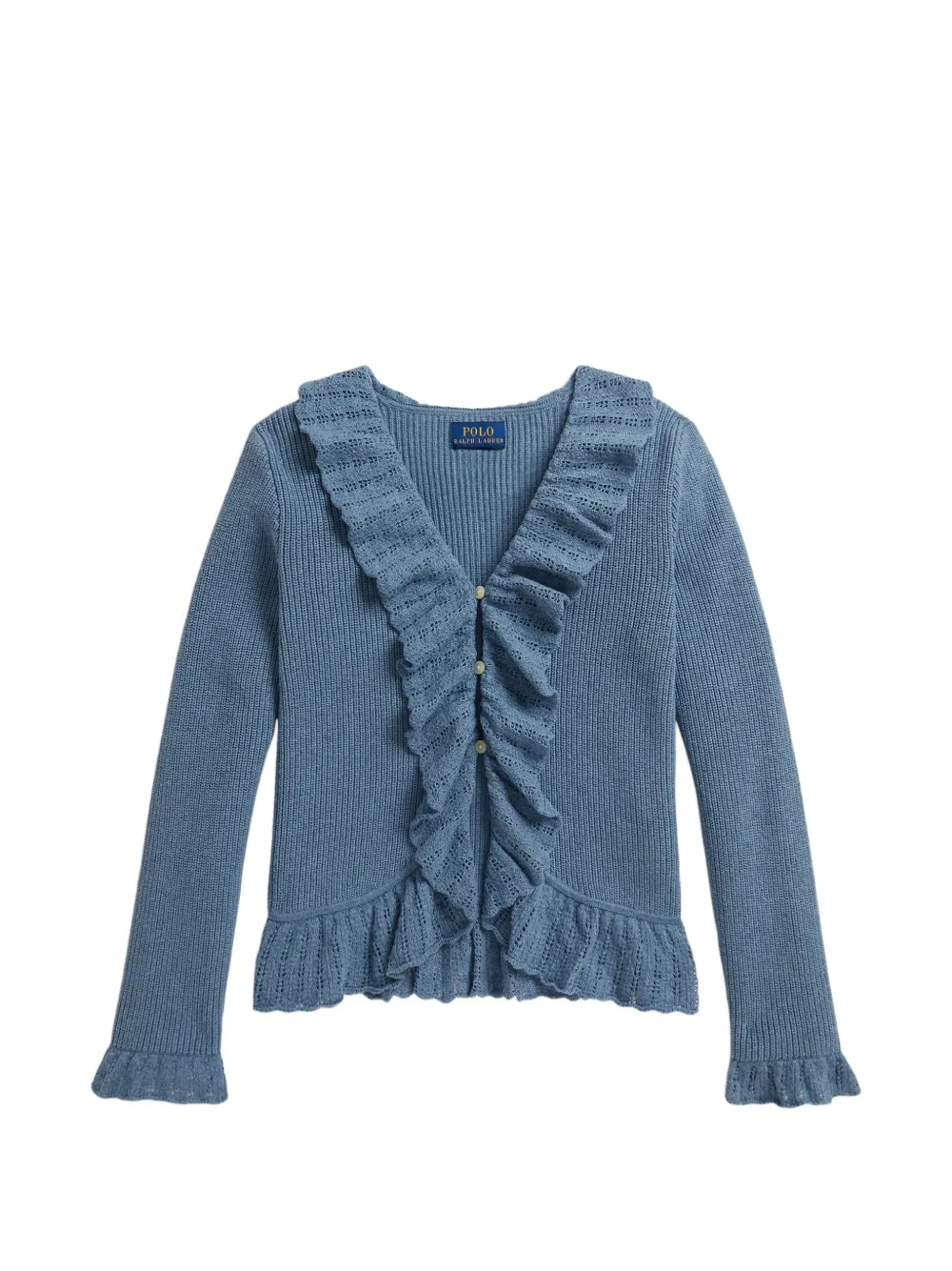 POLO RALPH LAUREN KIDS Cardigan con ruches - Blu