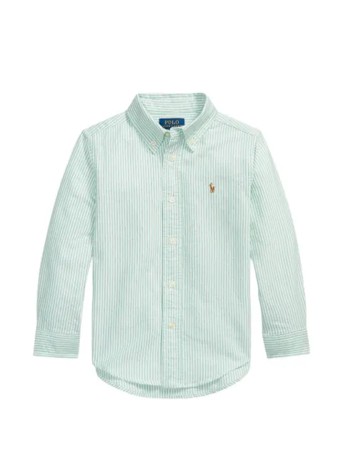 POLO RALPH LAUREN KIDS camisa con rayas bordadas