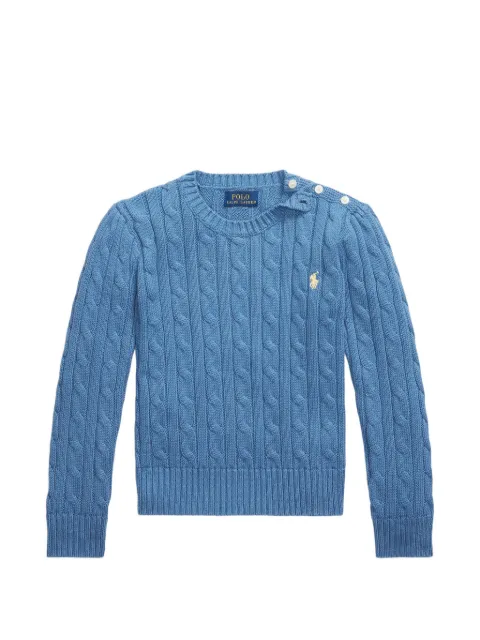 POLO RALPH LAUREN KIDS cable-knit buttoned cotton sweater