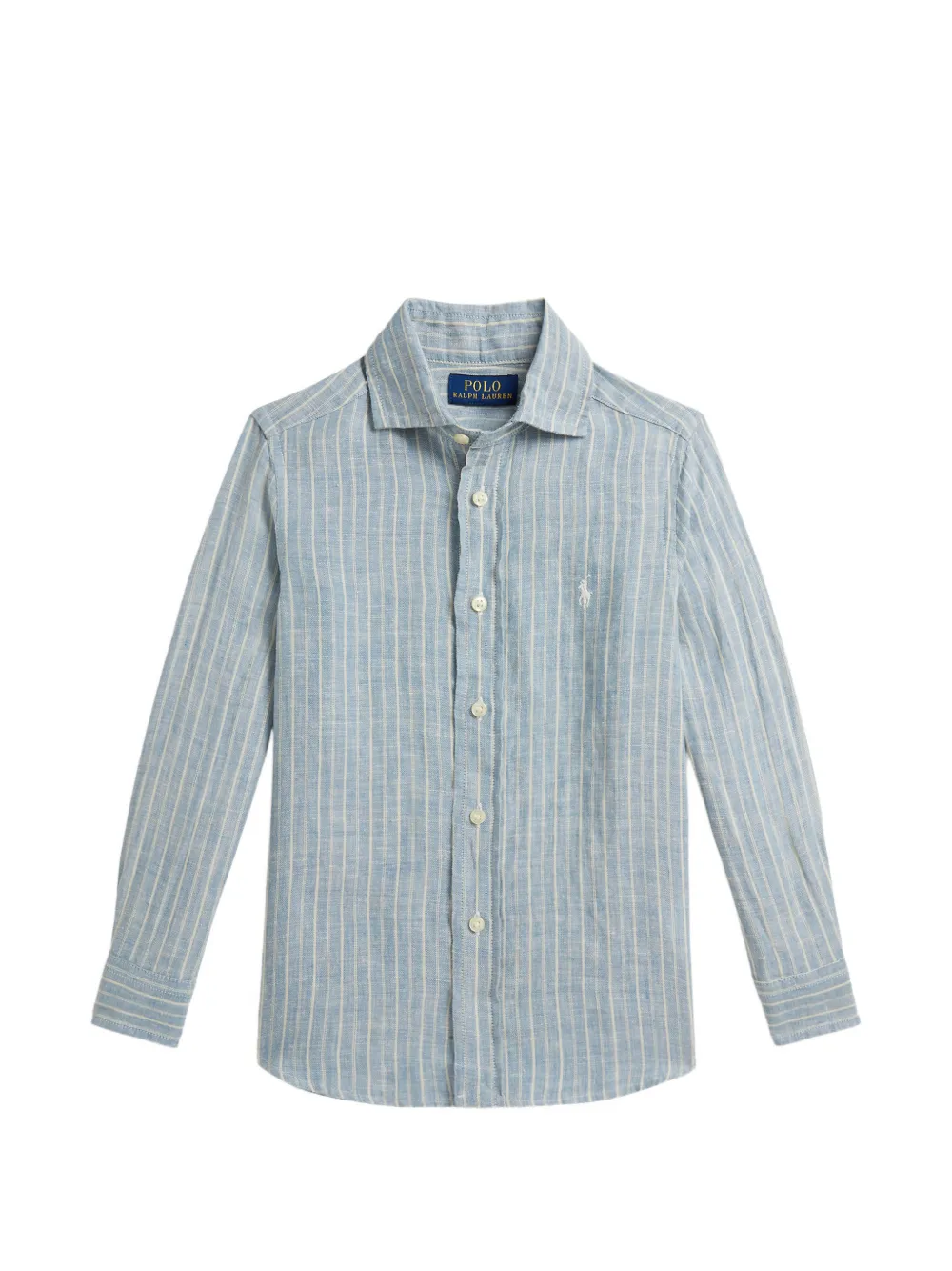 POLO RALPH LAUREN KIDS Camicia a righe con ricamo - Blu