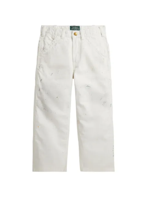 POLO RALPH LAUREN KIDS pantalones de sagra con estampado de salpicaduras de pintura