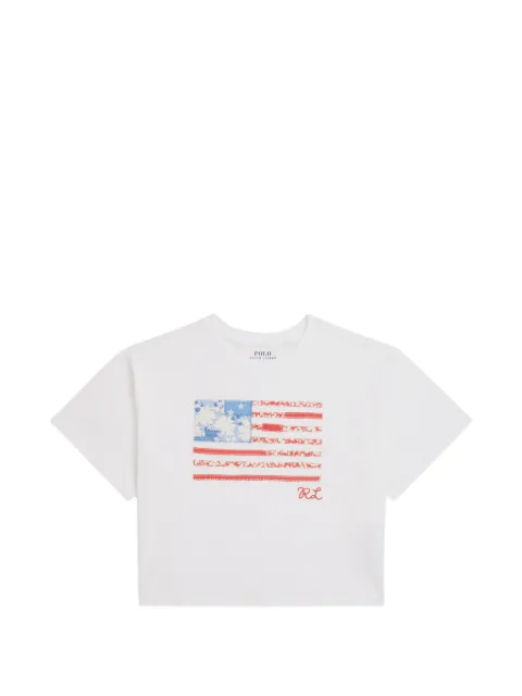 POLO RALPH LAUREN KIDS playera con bandera estampada