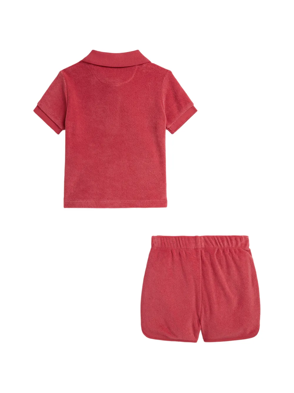 POLO RALPH LAUREN KIDS Badstof shorts set met borduurwerk Rood
