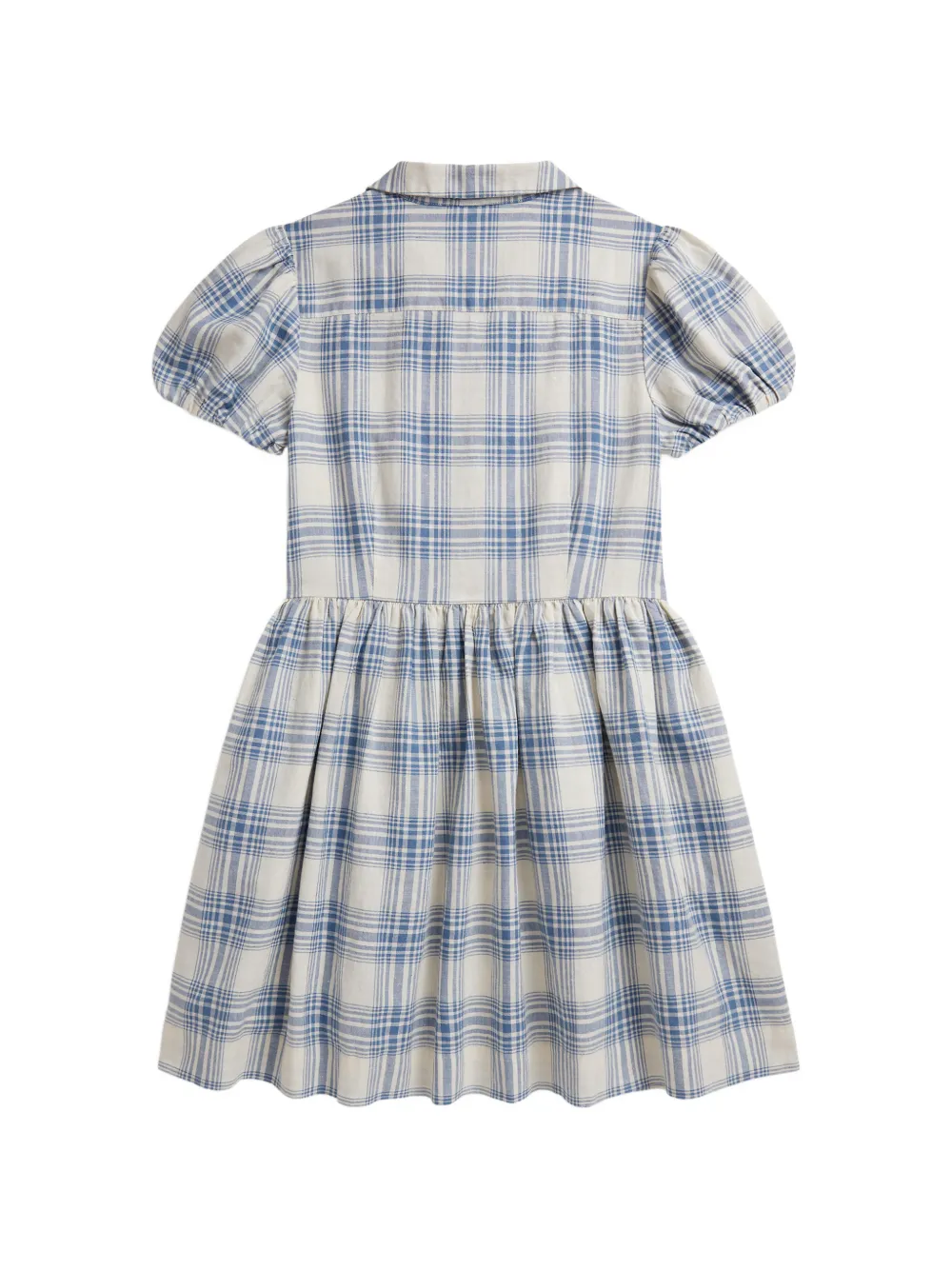 Plaid Embroidered Shirt Dress