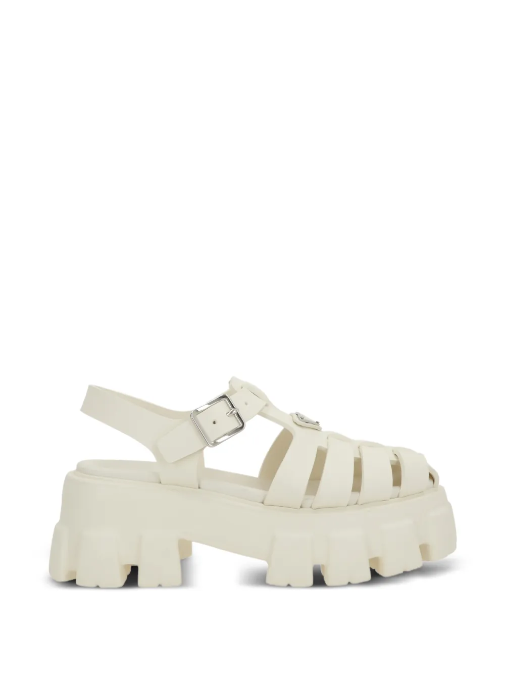 Prada Monolith sandalen met gesp Beige