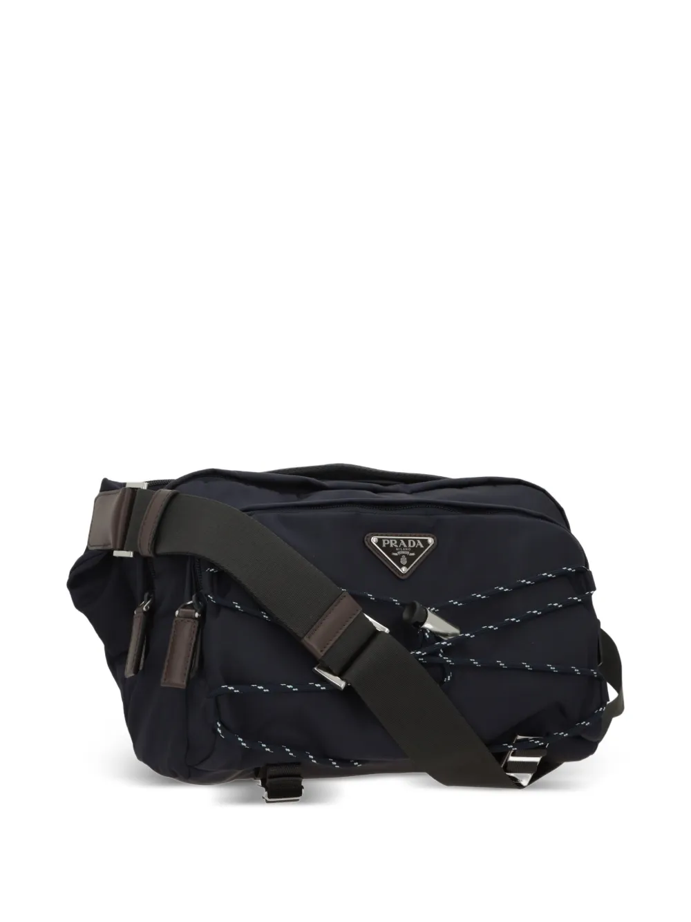 Prada Speedrock schoudertas met logoplakkaat Blauw