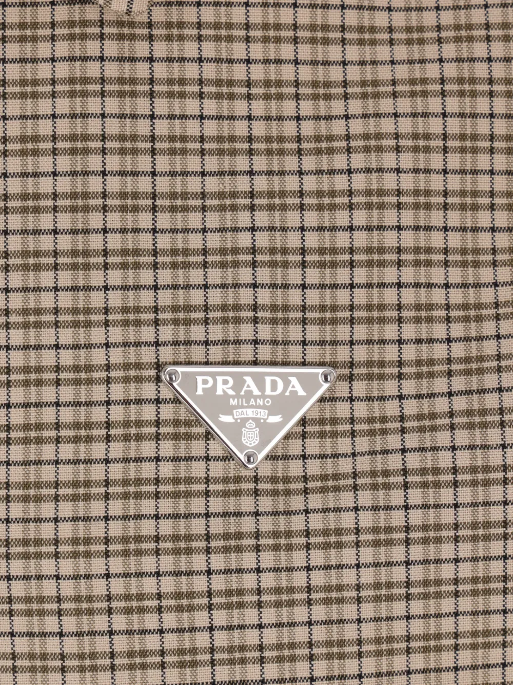 Prada Geruit jack met knopen Beige