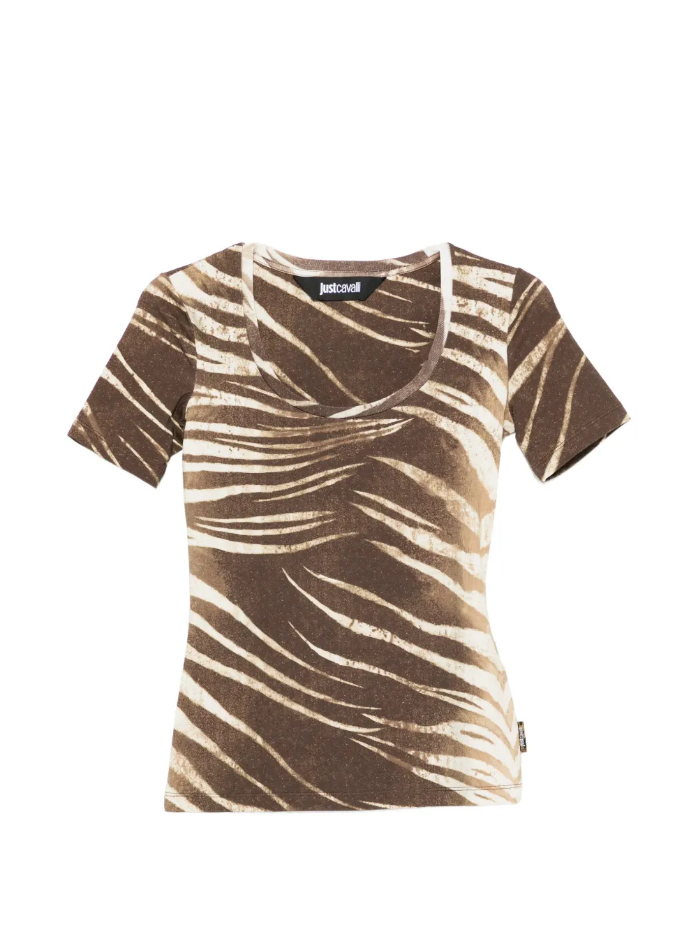 Just Cavalli print short-sleeve top - Marrone