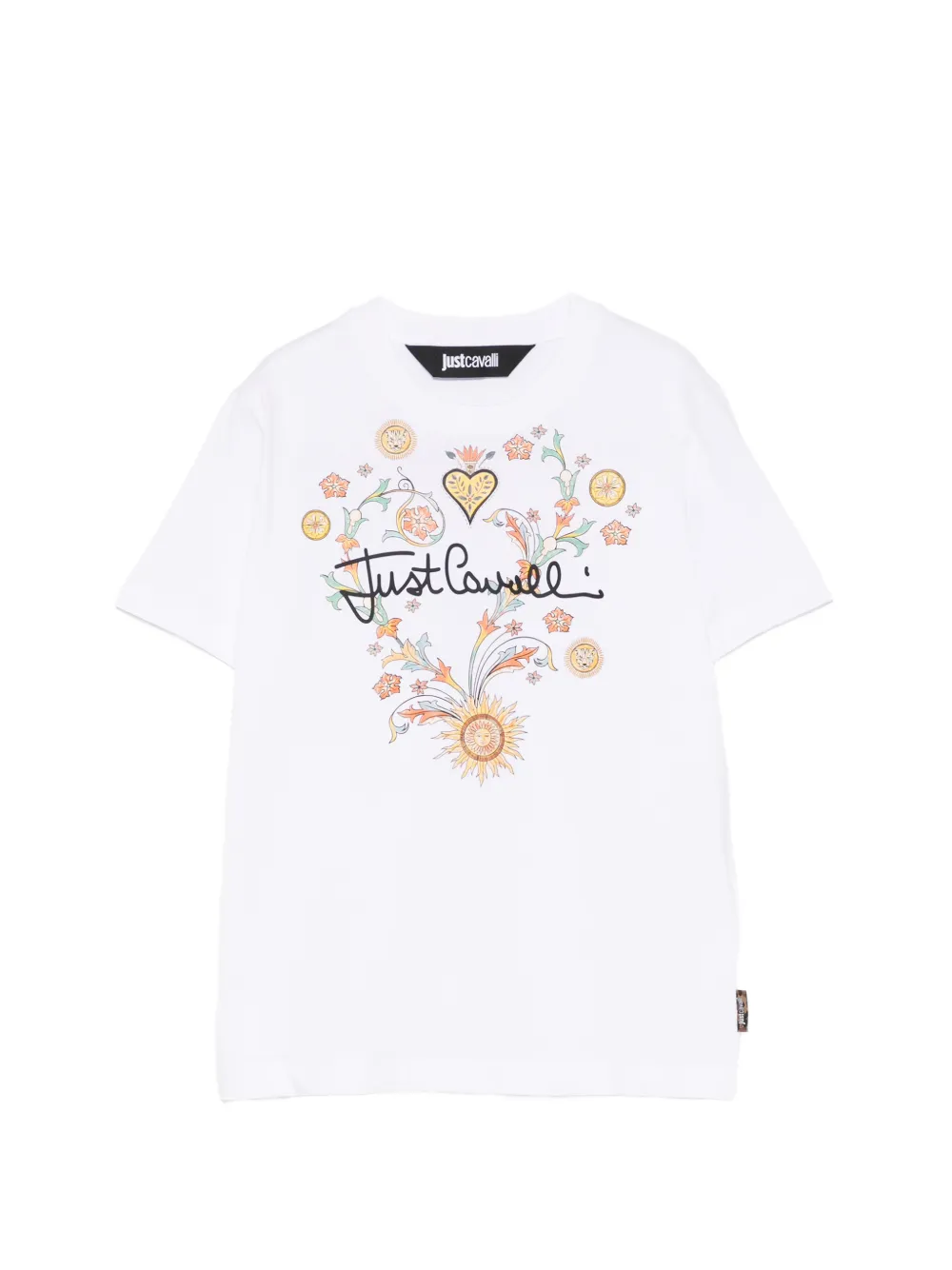 Just Cavalli floral-print T-shirt - Bianco