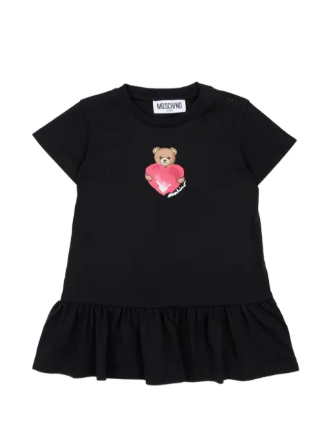 Moschino Kids logo-print ruffled dress