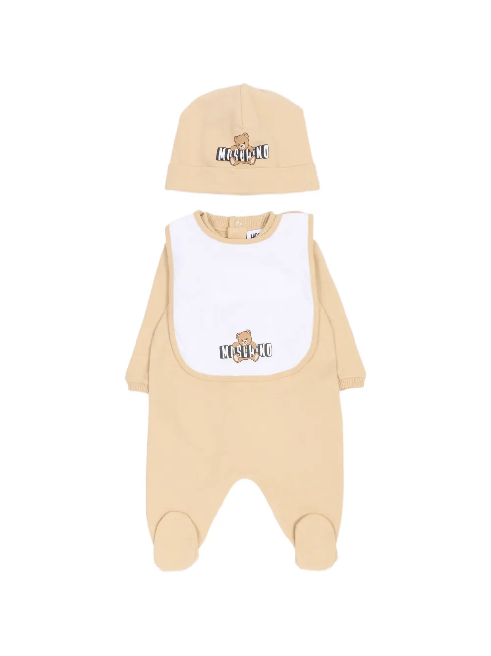 Moschino Kids logo-print babygrow set - Nude