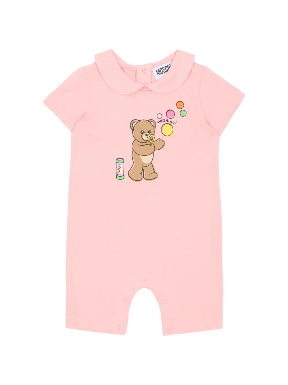 Moschino Kids print-detail romper - Rosa