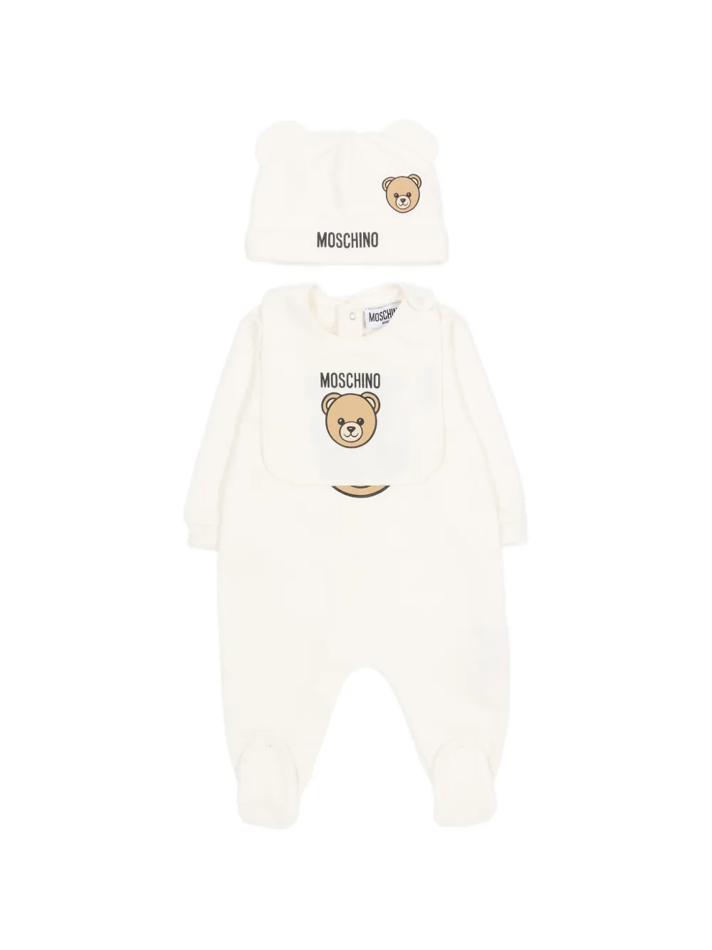 Moschino Kids bear hat babygrow set - Toni neutri