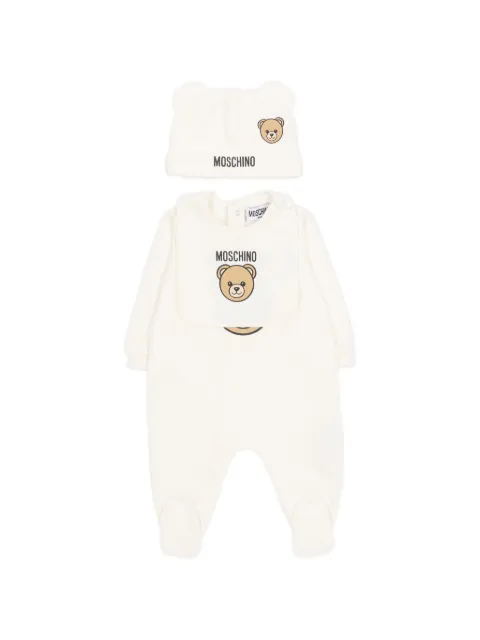 Moschino Kids Conjunto de bebê com macacão e gorro de urso
