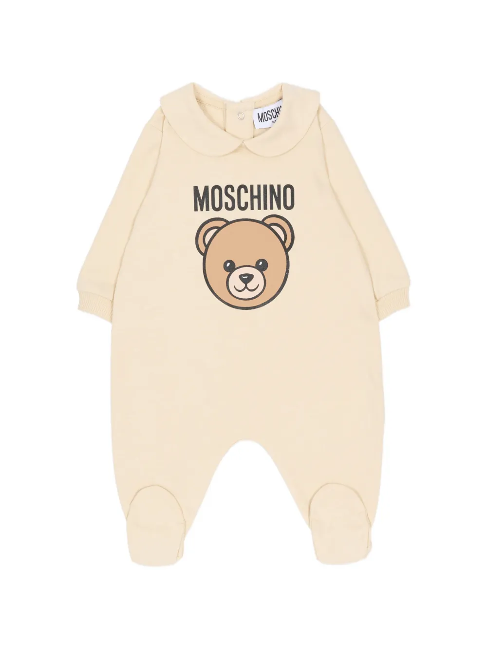 Moschino Kids peter pan collar bear pajama - Toni neutri