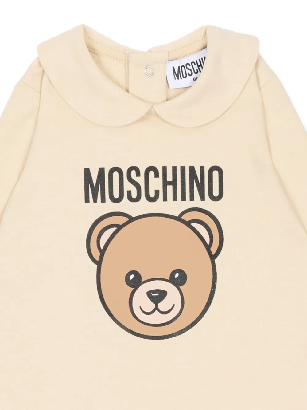 Moschino Kids Romper met teddybeerprint en kraag Beige